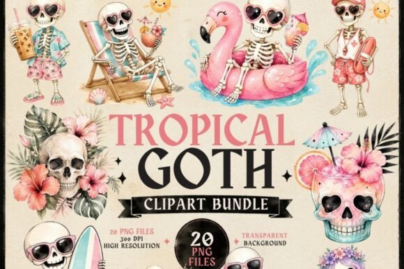 Download Tropical Goth Clipart Bundle | 20 PNG - Premium Resources