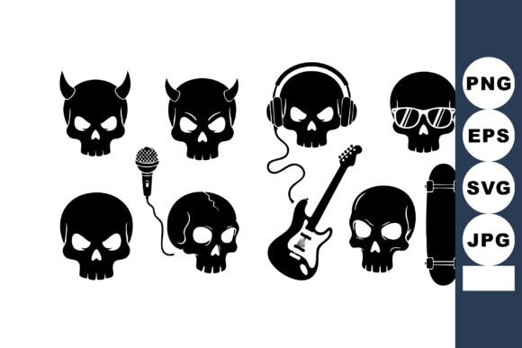Download Rock Music Skull Icons with Microphone G - Skull icons Collection