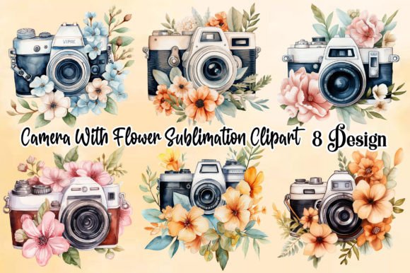 Download Camera with Flower Sublimation Clipart - Camera Collection
