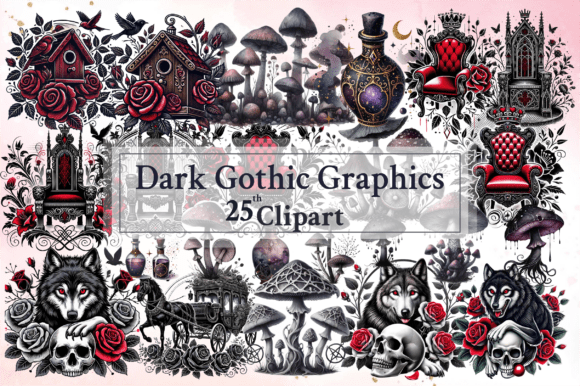 Download Dark Gothic Graphics Clipart Bundle - Gothic graphics Collection